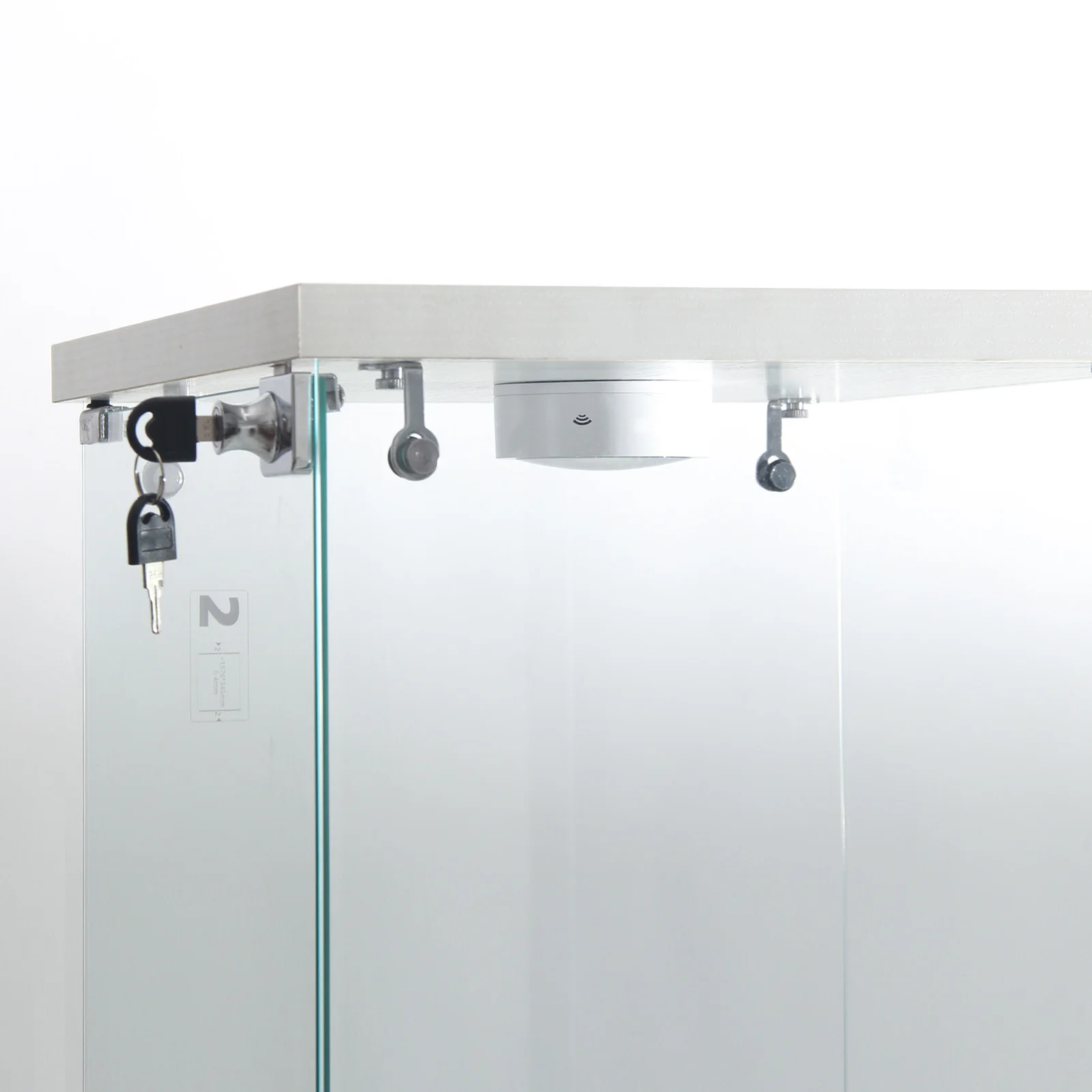 علبة عرض زجاجية 36x42x125 سم خزانة تخزين مع 3 طوابق، 1 باب + LED، عرض لغرفة النوم وغرفة المعيشة #5