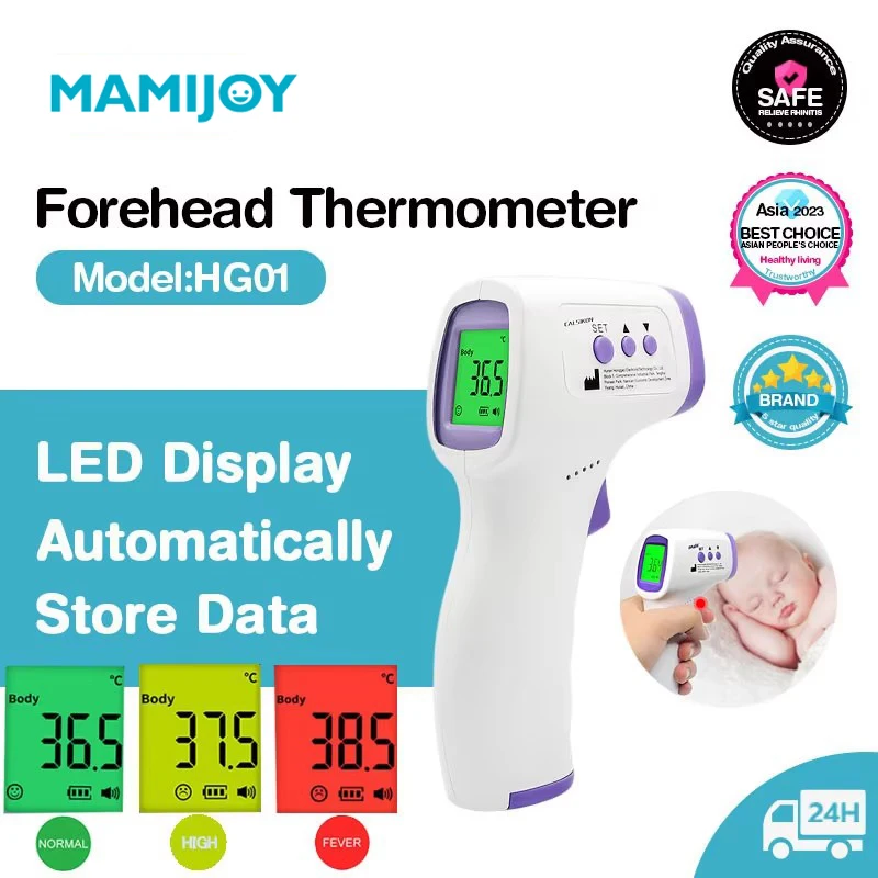 

MAMIJOY LCD Forehead hermometer Non Contact Infrared Medical Thermometer Body Temperature Fever Measure Tool For Baby Adults