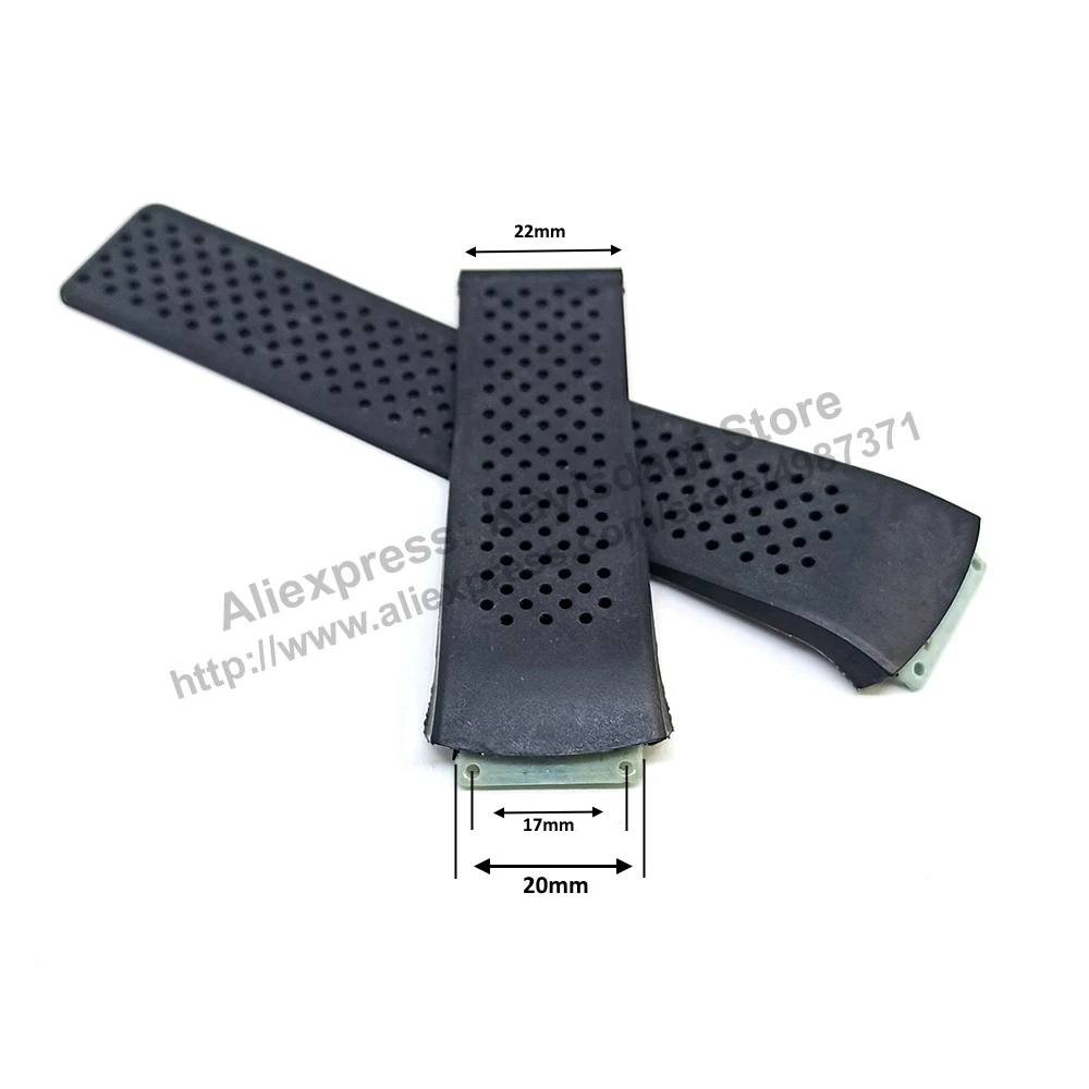 

20mm Screw link lug Black Perforated Replacement Watch Band Strap - Compatible Fits/For Tag Heuer