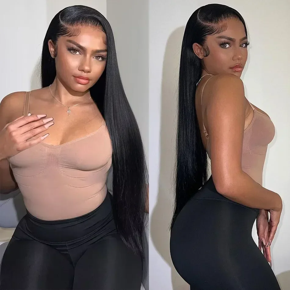 

40 36-дюймовые парики с фронтальной прозрачной HD-сеткой 13x4, 200 плотности, из бразильских натуральных человеческих волос, прямые, для женщин