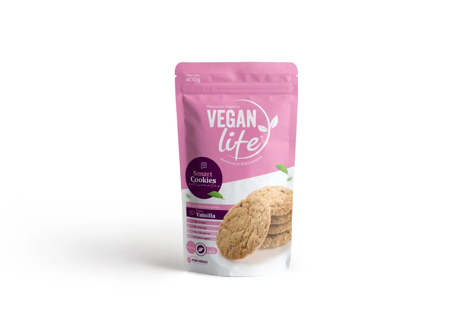 (2 חבילות) עוגיות חכמות Vegan Life Vanila 14 אונקיות