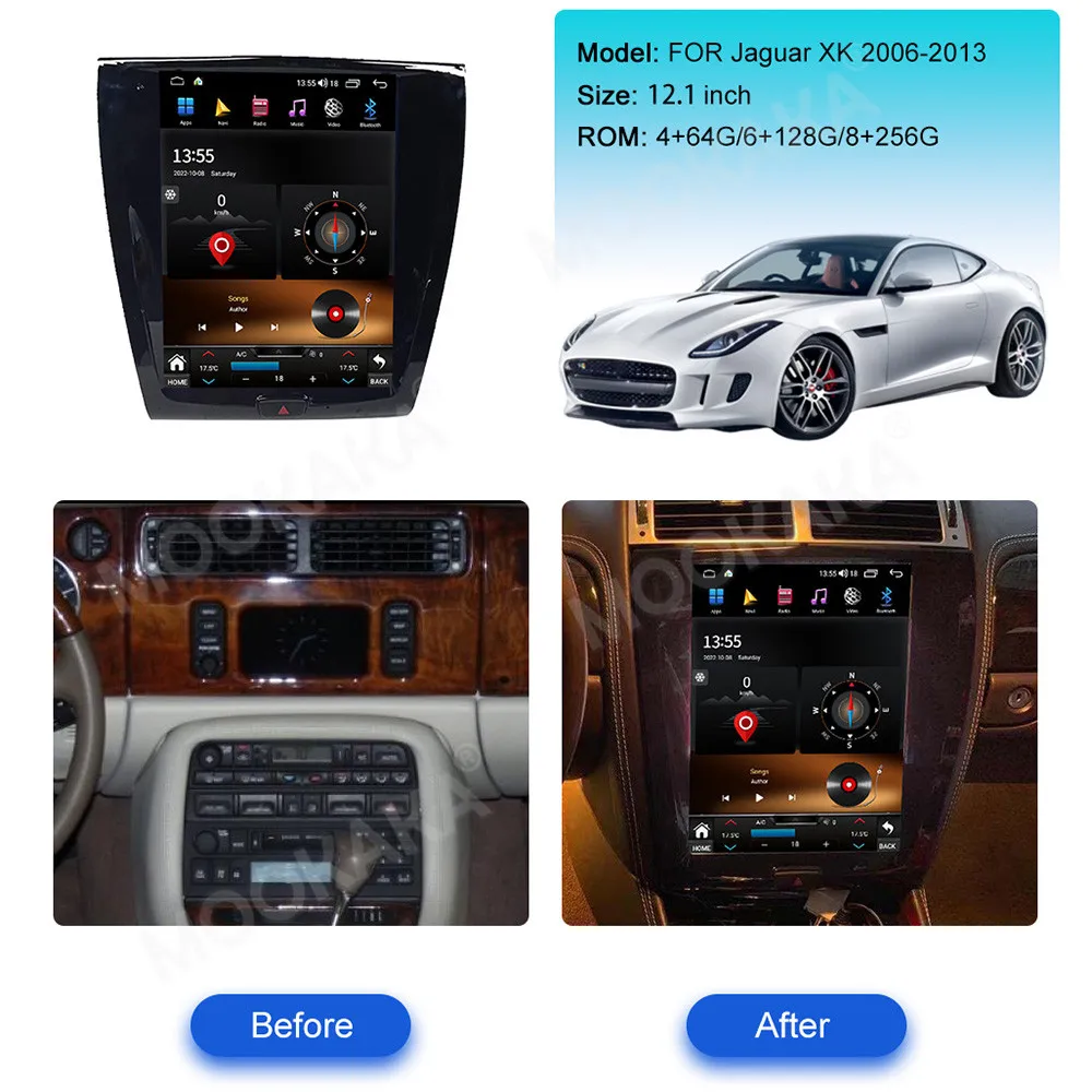 For Jaguar  XK XKR XKR-S 2006 -2013 Android Car Radio 2Din Stereo Receiver Autoradio Multimedia Player GPS Navi Head Unit Screen