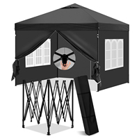 Folding Garden Gazebo 3x3m Pergola Party Tent Barnum with Removable Side Walls Windows Carry Bag for Festival Camping Picnic