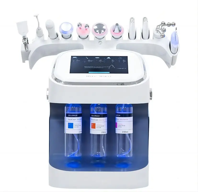 10 in 1 Hydro Dermabrasion Skin Deep Clean Blackhead Removal H2O2 Oxygen Jet Peel Face Lift Desktop Facial Beauty Machine