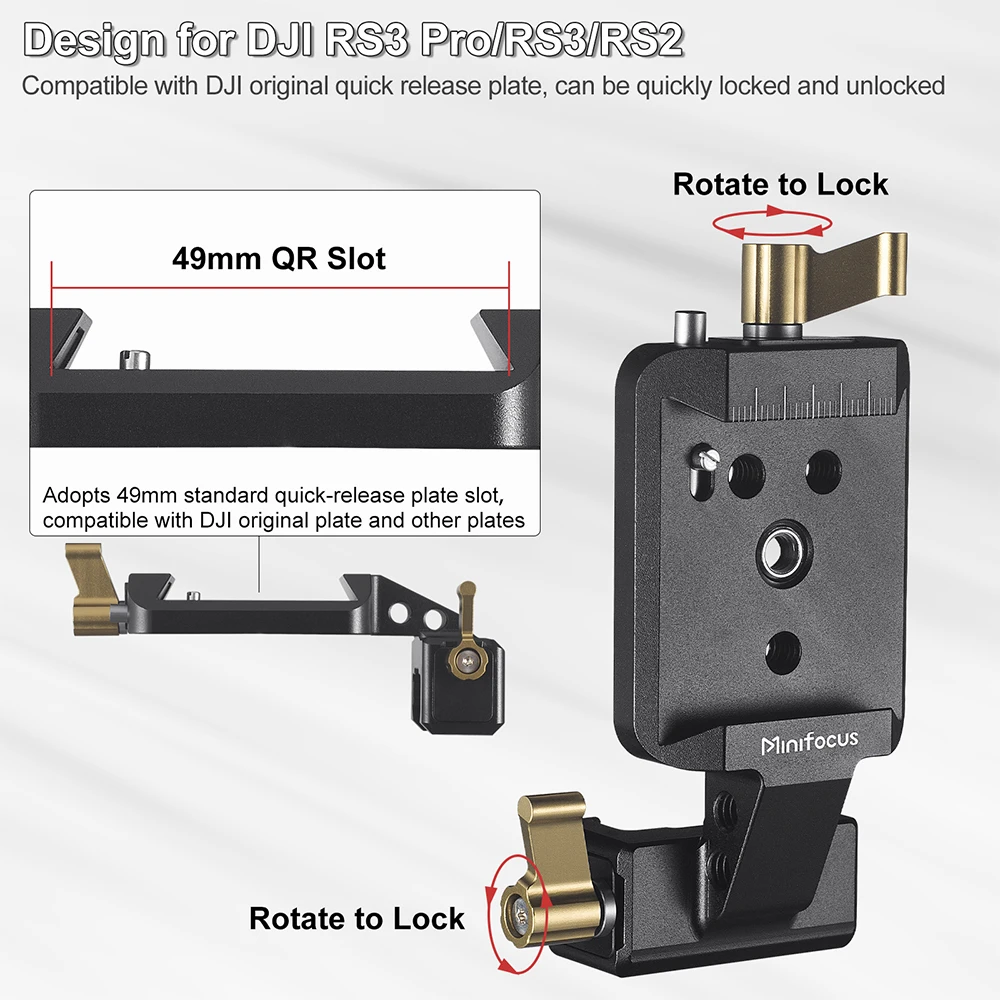 RS3 Vertical Bracket Camera Mount Vertical Shooting Photography for DJI Ronin RS 2/RS 3/RS3 PRO Gimbal Mounting Clamp Plate