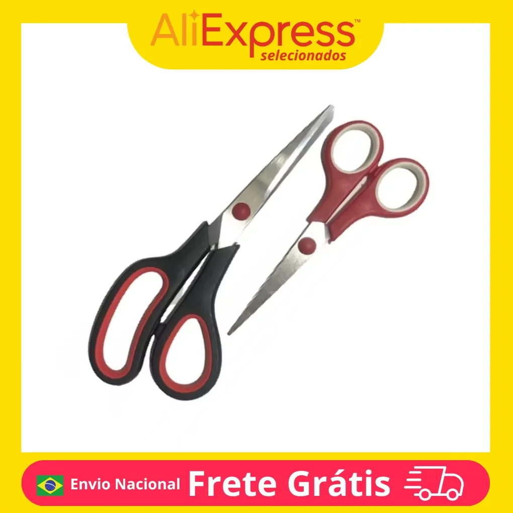 kit-2-tesouras-vermelho-e-preto-anti-ferrugem-cortes-rapidos-para-uso-no-escritorio-casa-cozinha-pratico-tesoura-domestica