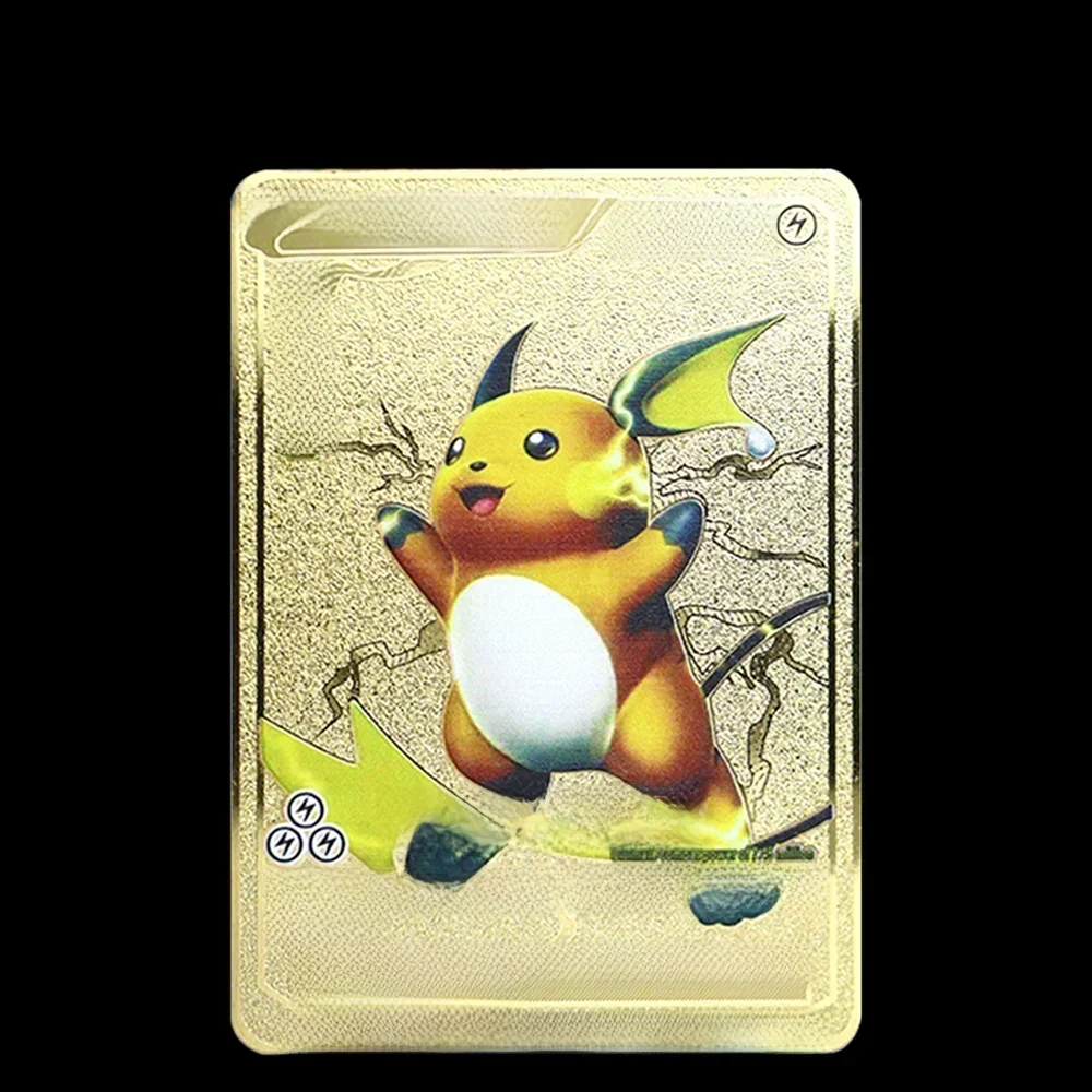Pokémon Game Collection Card, High Mach, Pikachu, Charizard, Mewtwo, Ouro, Preto, Inglês, Francês,