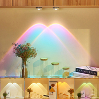 Battery Powered Touch LED Cabinet Lights Stick On Wall Sunset Lamp for Kitchen Bedroom Closet Cupboard Night Light Decoration