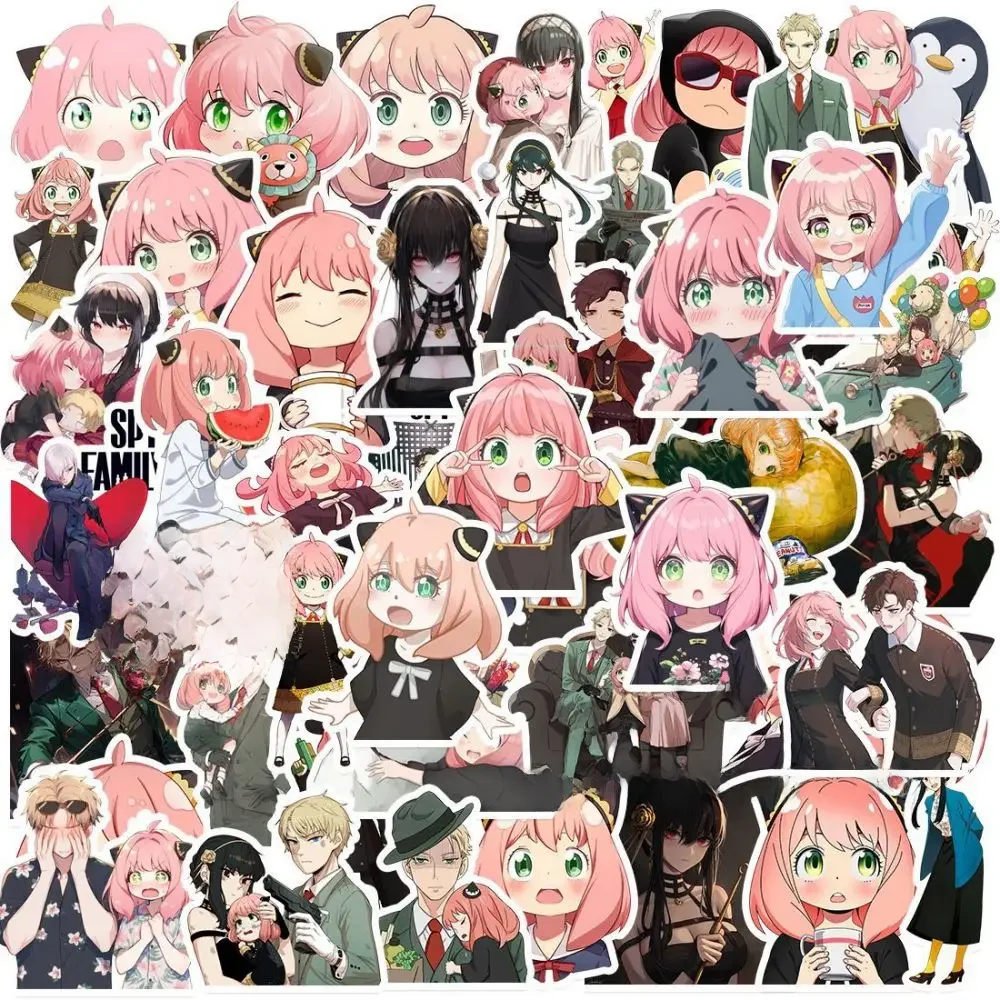 AliExpress MINISO 50pcs Anime Spy X Family Stickers Laptop Phone Guitar Fridge Notebook Car Bike DIY Anya Forger