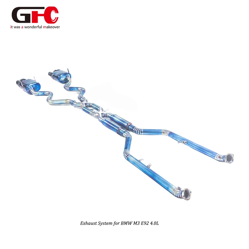 

Регулируемая выхлопная система GFC из титанового сплава для BMW M3 E92 4.0L с двойными глушителями, двойными клапанами и четырьмя выходами