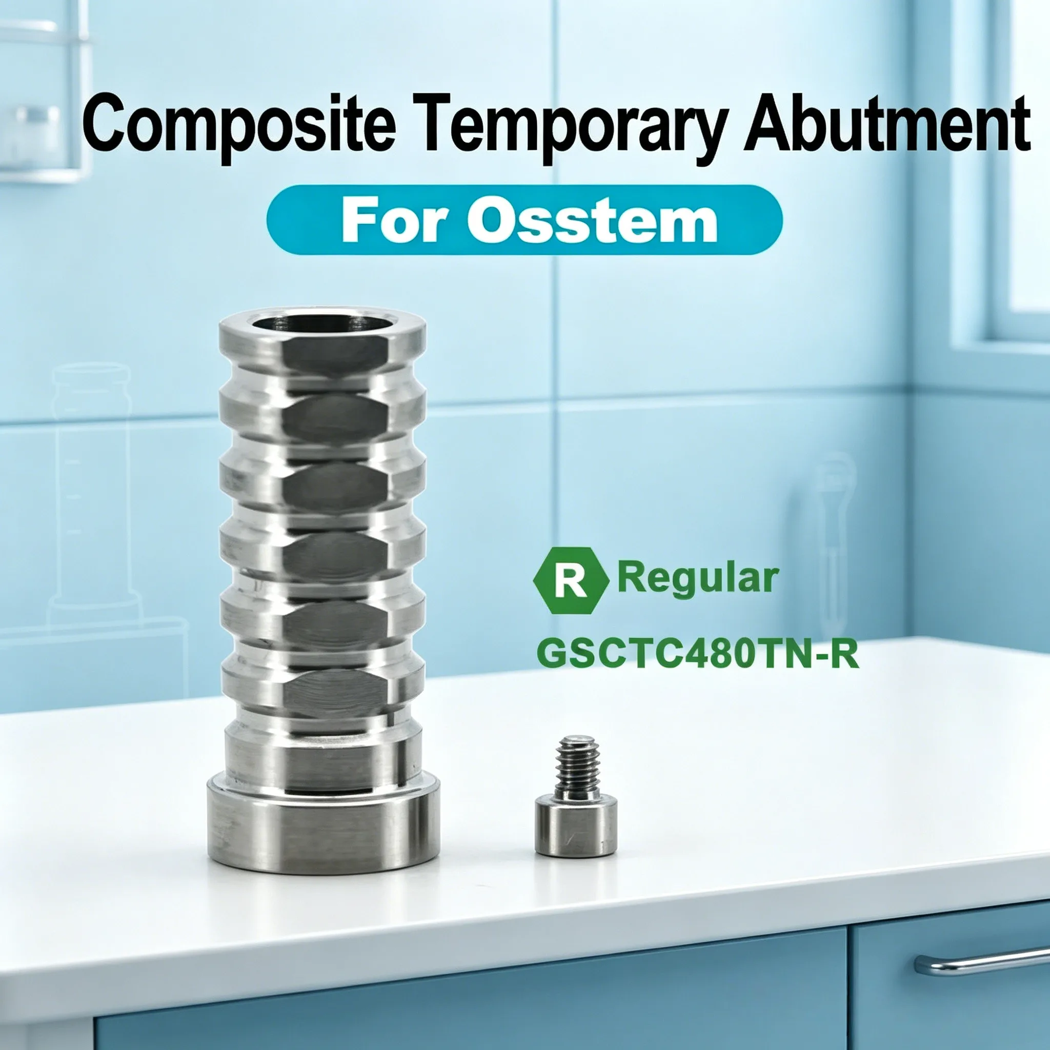 

Titanium Multi Unit Temporary Abutment with Precision Bridge Screw For Osstem External Dentist Internal Connection