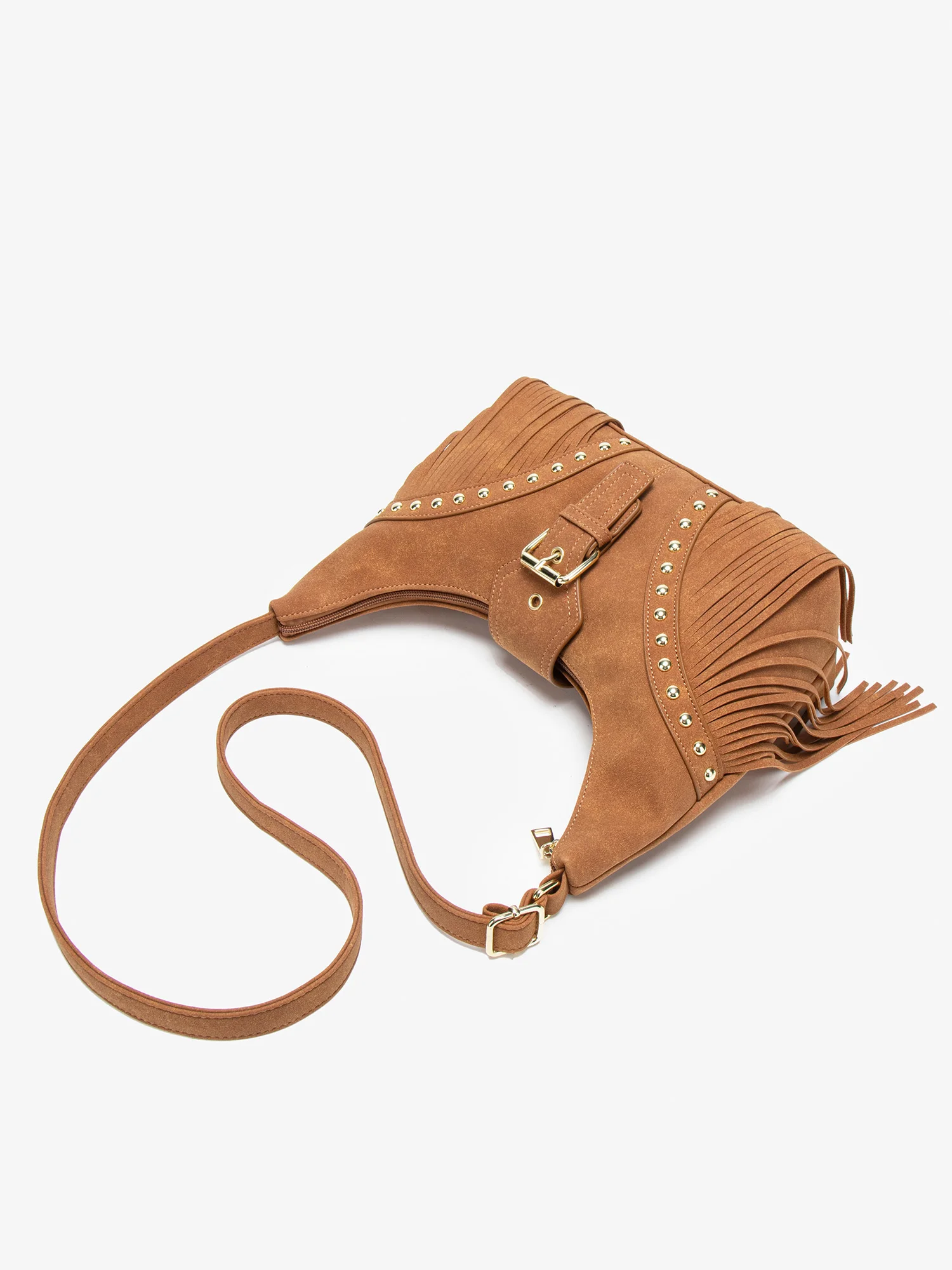 2025 الخريف والشتاء الرجعية شرابة برشام حقيبة الكورية الجلد المدبوغ المرأة حقيبة تحت الإبط حقيبة كتف عادية سعة كبيرة حقيبة ساعي