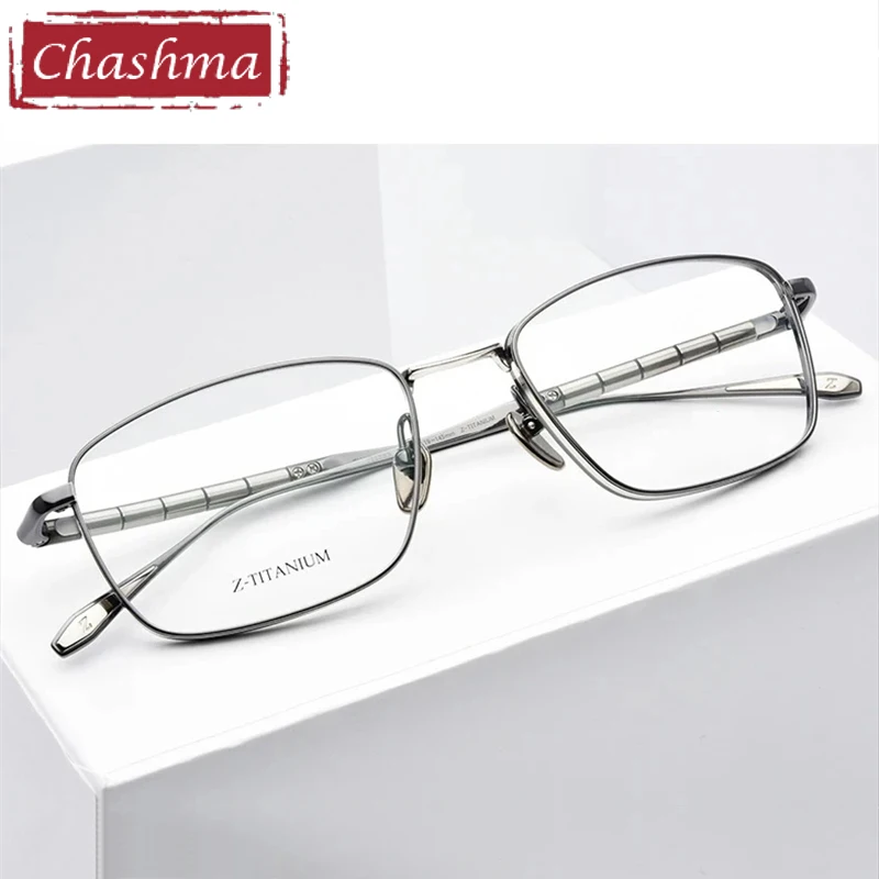 

Chashma Prescription Glasses Top Quality Men Frame Pure Titanium Ultra Light Optical Eyewear Flexible Spectacles for Male