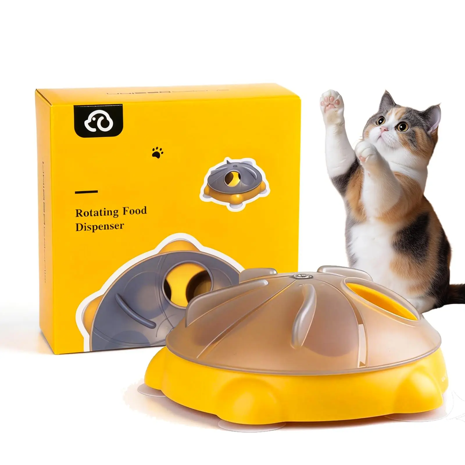 

Interactive Cat Toy, Cat Slow Feeder with a 360-degree Rotating Design,Non-Slip Base Cats Puzzle Feeder Enrichment Toys Cats