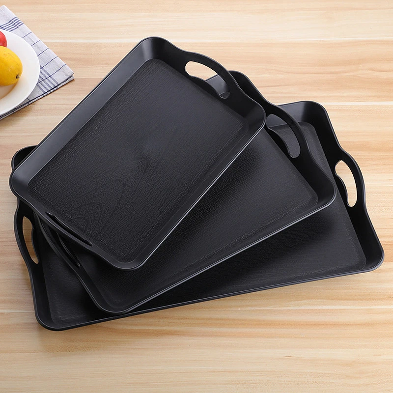 Serving Tray Rectangular Plastic Tray Food Serving Trays Anti-slip Scratch-resistant