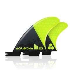 Honeycomb Fiberglass Performance Surfboard Fins 2 Fin Set Dual Tab Surf Fins Surfboard Fin Surfing GX Size Yellow/Blue