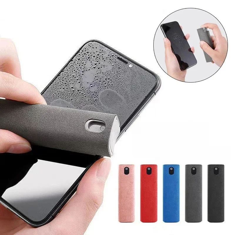 Środek do czyszczenia ekranu 2 w 1 w sprayu komputer narzędzie do usuwania kurzu z ekranu telefonu komórkowego ściereczka z mikrofibry do iPhone iPad chusteczki czyszczące — zdjęcie 2