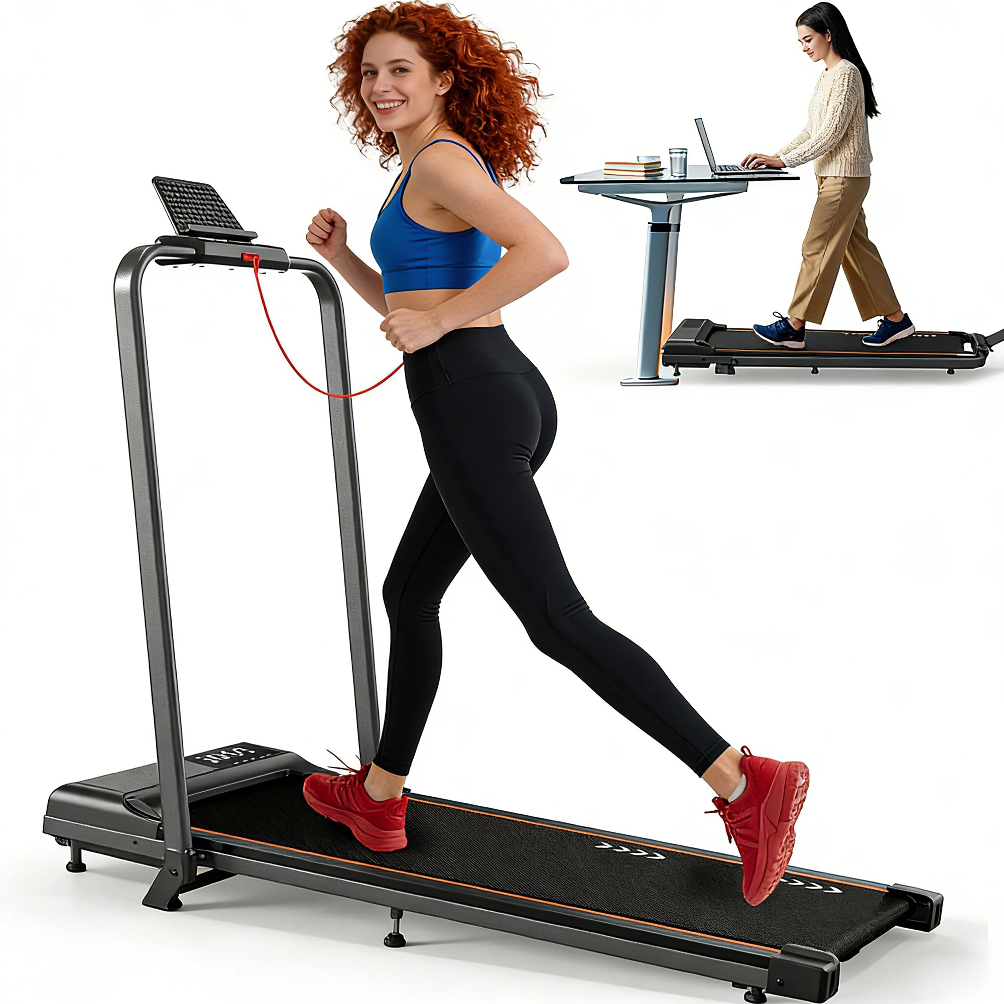 JUICEASE Loopband 2-in-1 7% Helling 1-12KM/H Opvouwbare Stille Motor Met Afstandsbediening Loopmachine, Geschikt Voor Thuis en Kantoor