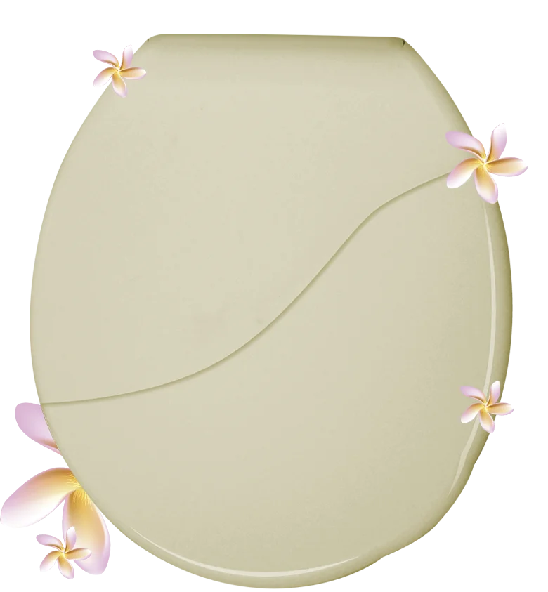 Toilet Seat For Bathroom Plus With Aroma Floral Bellart Beige With Dimension 449,2X385,3X41,5mm Durín