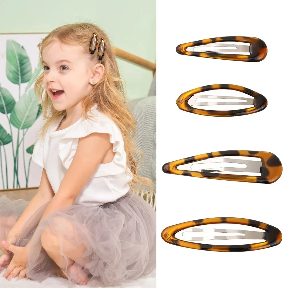 Pinces à cheveux imprimées léopard pour filles, épingles à cheveux colorées, épingles à cheveux, Barrettes BB, accessoire de couvre-chef pour enfants et filles