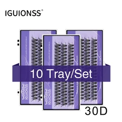 IGUIONSS 10pcs 30D40D Super Cluster Eyelash Extension Natural Mink Eyelash Bunche Cilias Individual Lashes Makeup Cilias Volume