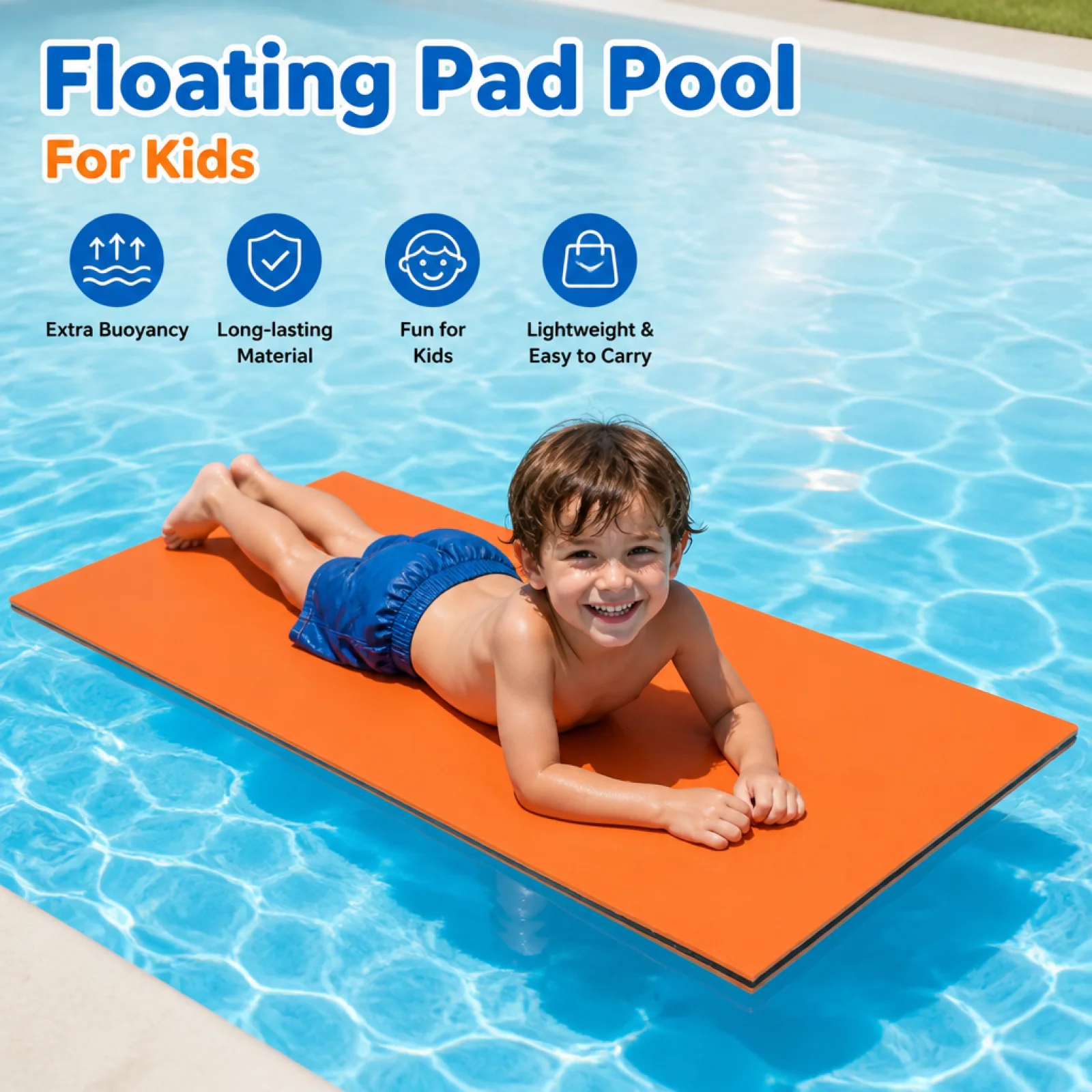 Kids Outdoor Loungers - Floating Pad Pool for Kids Soft