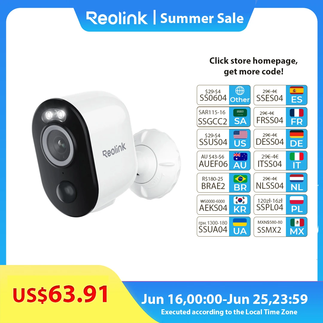 

Reolink Argus Series Battery outdoor Camera 2.4G/5Ghz WiFi Camera 5MP Human/Car Detection 2-way Audio Spotlight Smart Home Cam