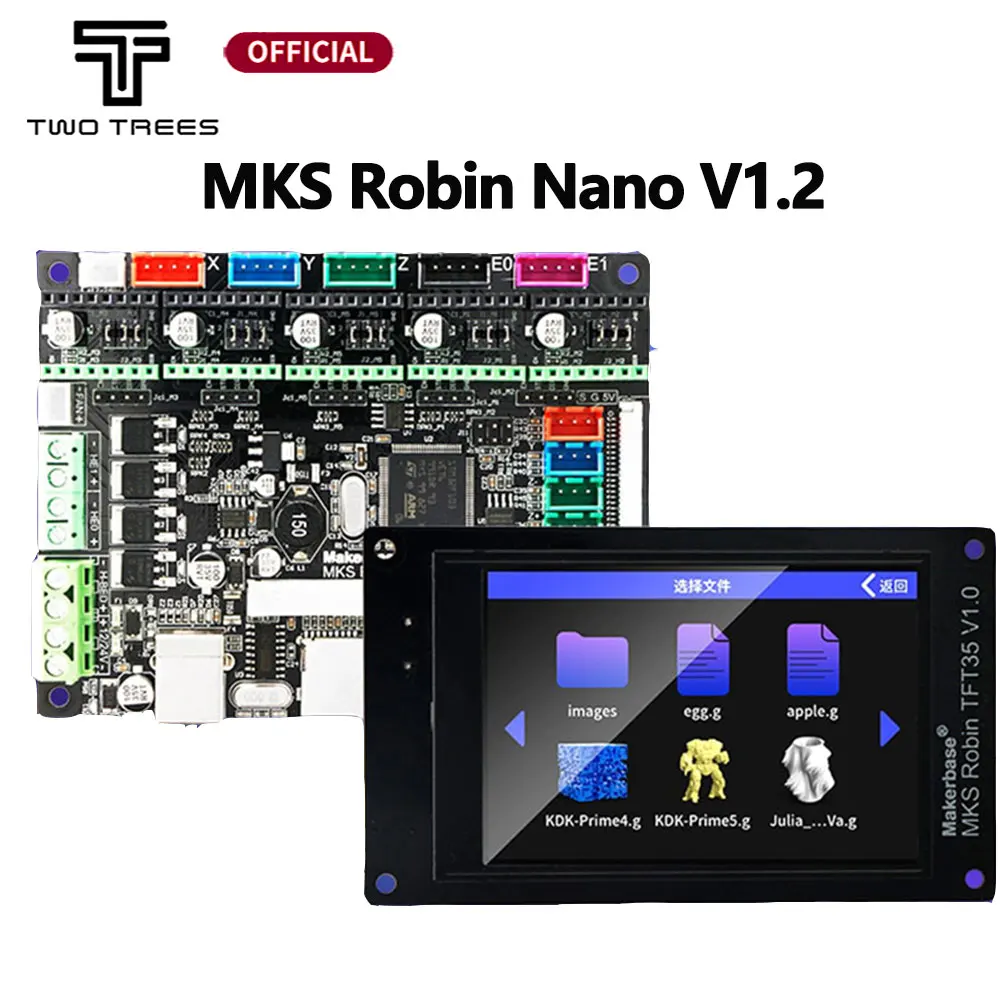 MKS Robin Nano Board V1.2 Hardware, Impressora 3D, Open Source, Suporte Marlin2.0, Suporte com 3.5 "Touch Screen, STM32