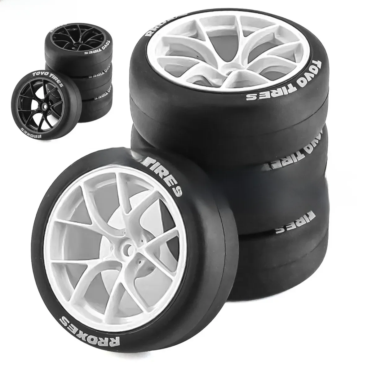 Rc Rally Drift Banden On-Road Race Auto Wielen Band Voor 1/10 Op De Weg Auto Tamiya Tt01 Tt01 Xv01 Xv02 PTG-2 Hsp Hpi Kyosho Onderdelen - afbeelding 2