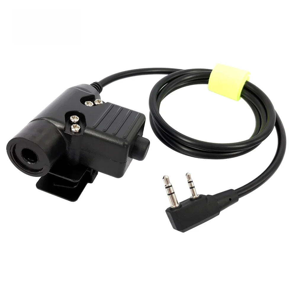 Cabo de fone de ouvido tático ptt u94 para kenwood baofeng uv-5r, 10r, 13, 15, 16, 17, 18, 21, 25,