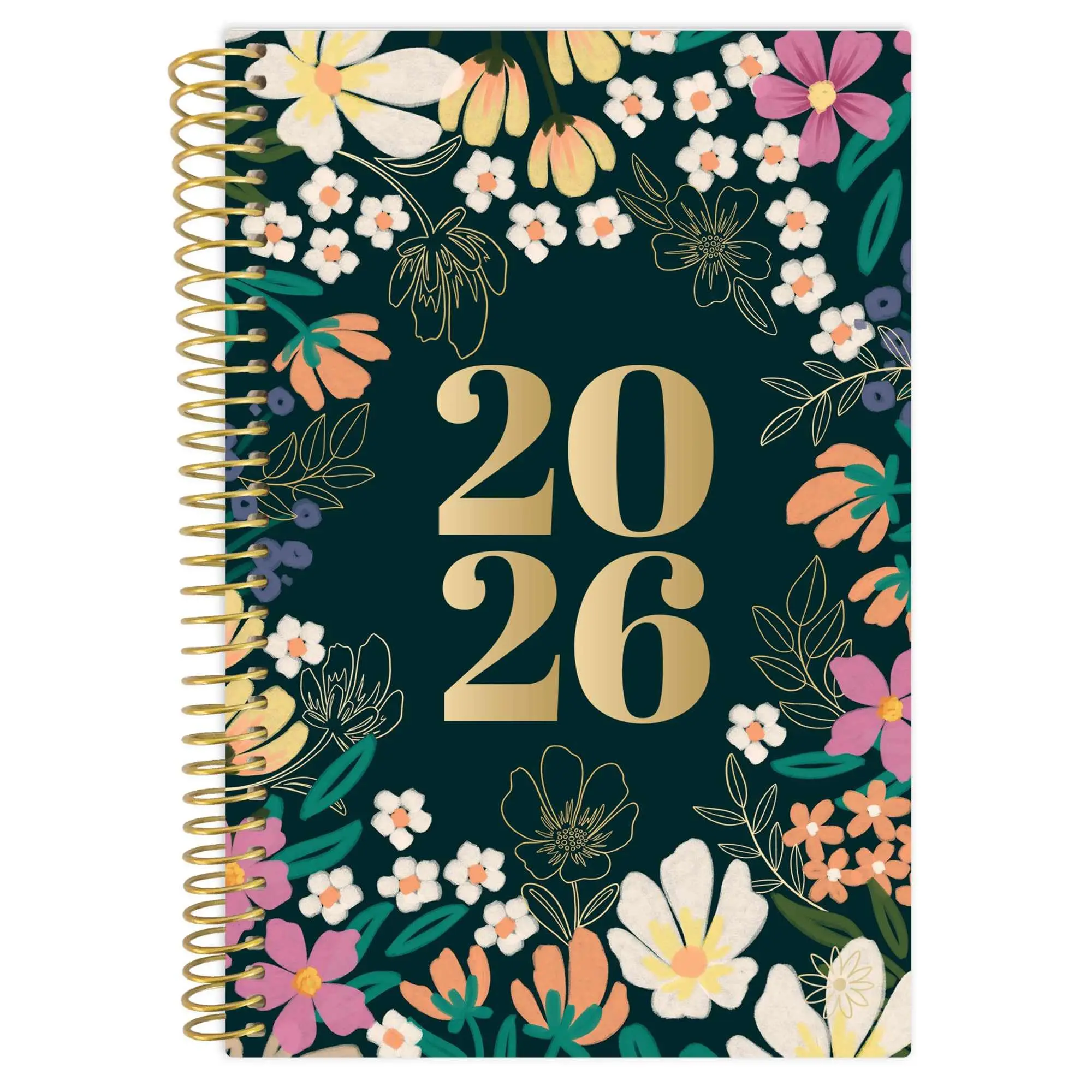 

Portable A5 2026 Schedule Book Flowers To Do List DailyPlanner Planner Reminder Coil Notebook Agenda BookStudents