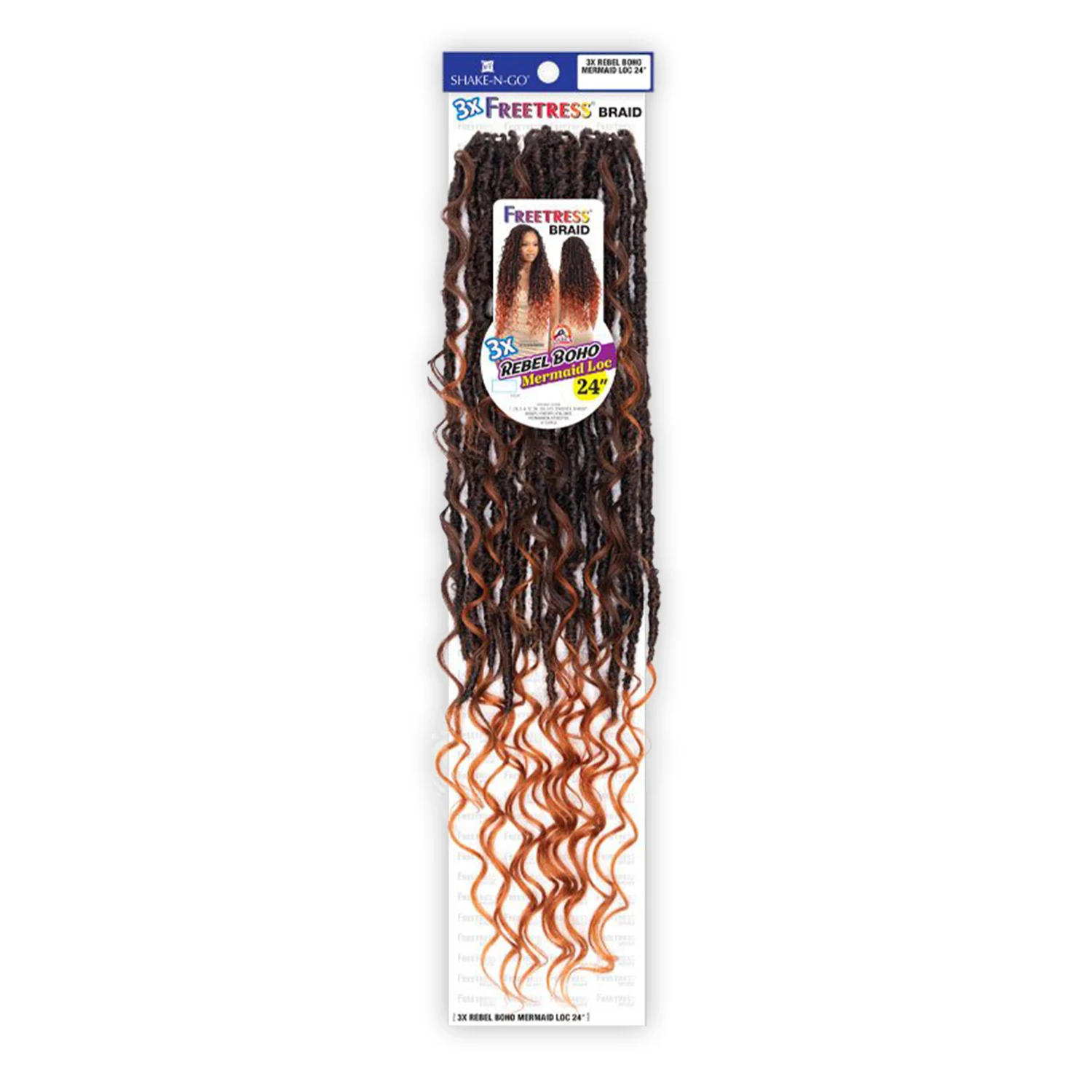 

Синтетические вязаные крючком косы FreeTress 3X Rebel Boho Mermaid Loc 24 дюйма