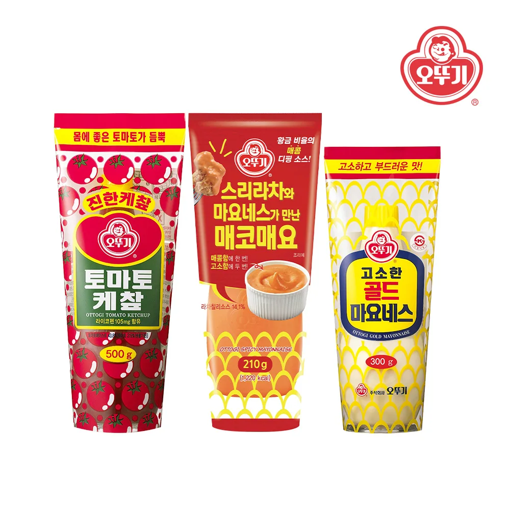 [Ottogi] 500g tomato ketchup + 300g gold mayonnaise + 210g ma'co-myo