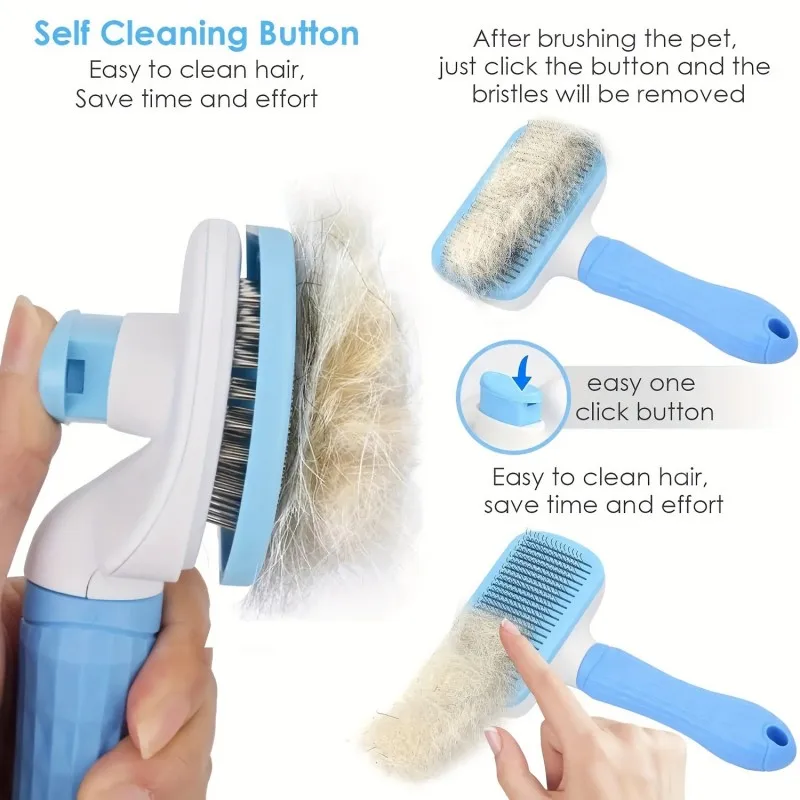 One-Button Pet Deshedding Brush 3