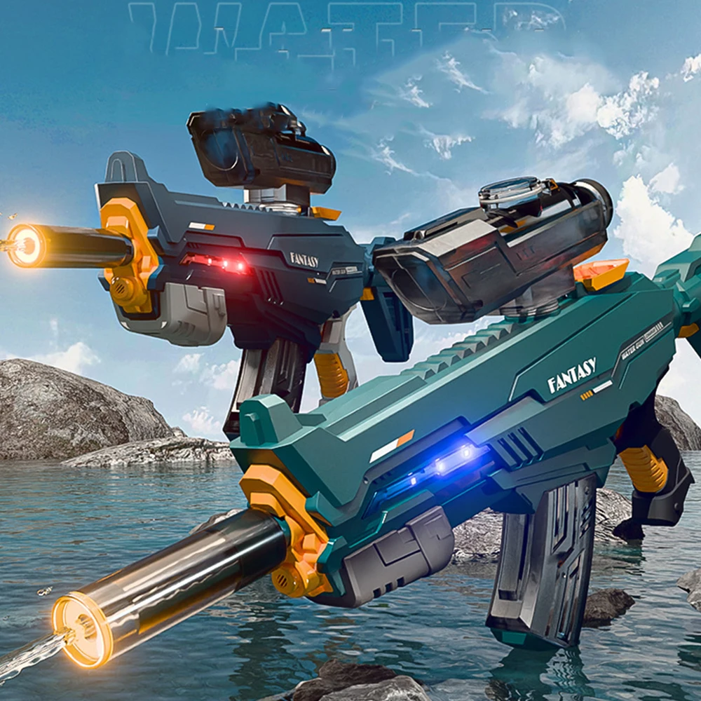 

Summer Water Gun Toys Children's Large Capacity Pulse Electric Spitfire Water Gun Splashing Festival Automatic Water Suction Gun