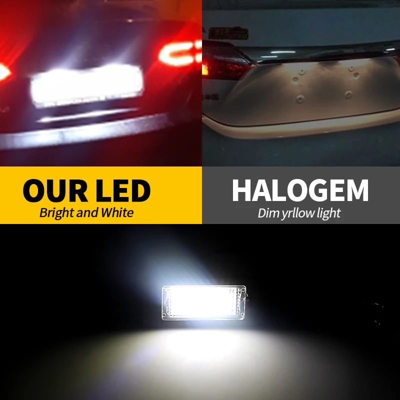 12V Car License Plate Lights LED Rear Lamps 8T0943021 Error Free Automotive Accessories For Audi A4 B8 A5 S4 Q5 TT VW PASSAT