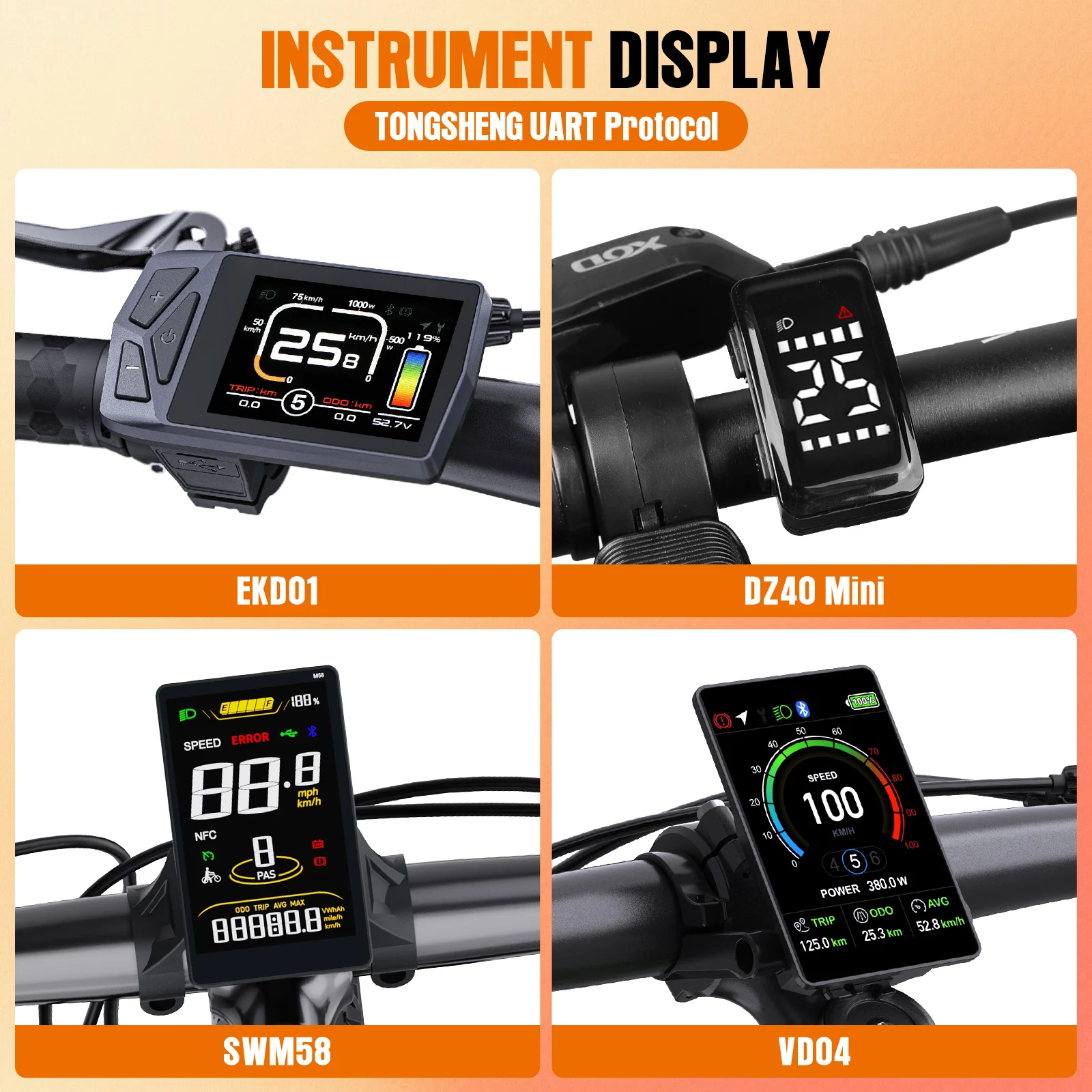 Tongsheng Mid-Drive E-Bike Kit TSDZ16 Motor 48V 1000W Elektromotor E-Bike Umbausatz, EKD01 Mini DZ40 Display 0-5 Stufen, BB 68-73mm Halterungsgröße, Max. Drehmoment 160Nm – Detail 7