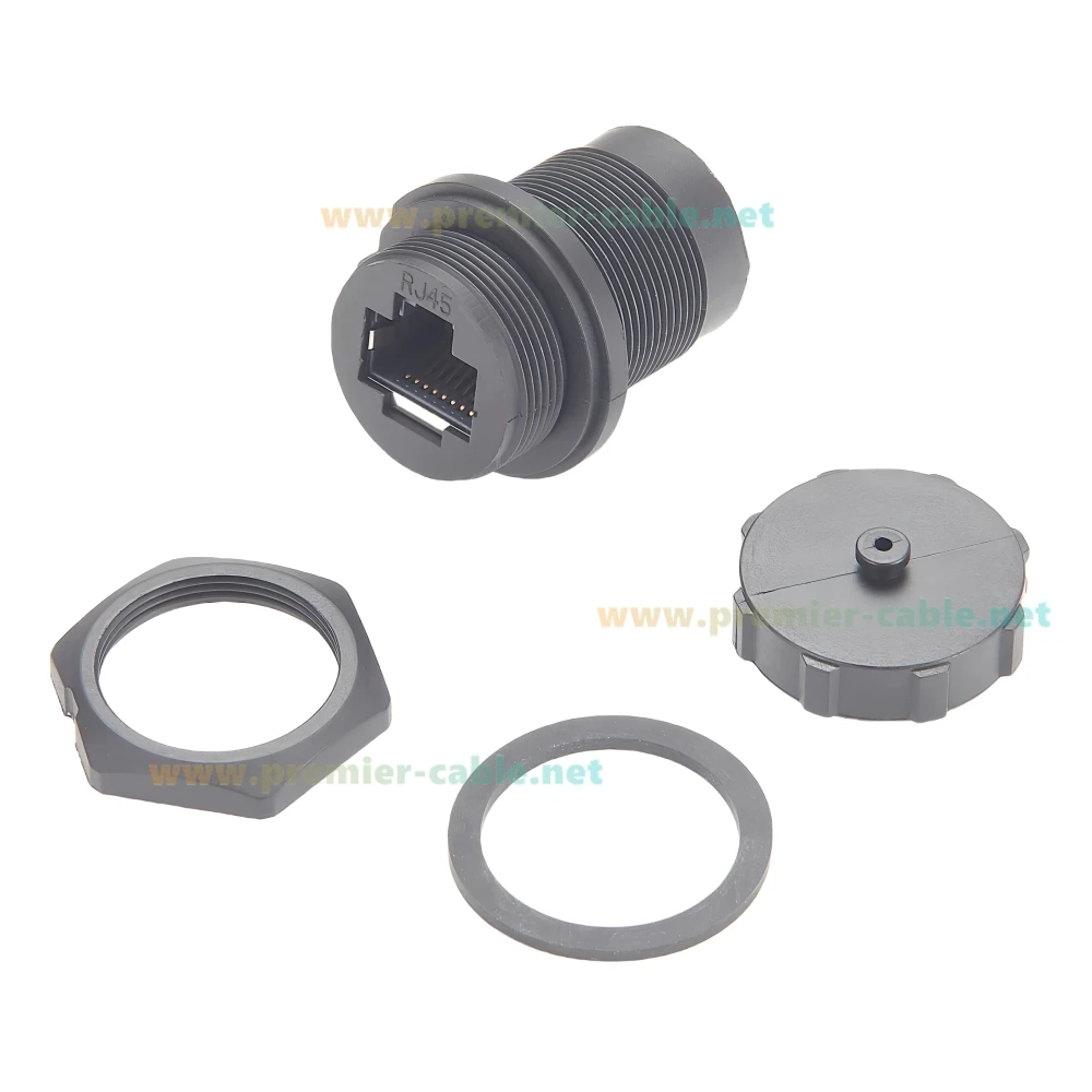 Waterproof RJ45 Shielded Panel Mount Coupler IP67 Ethernet LAN Pass Through Connector Female to Female Bulkhead Adapter