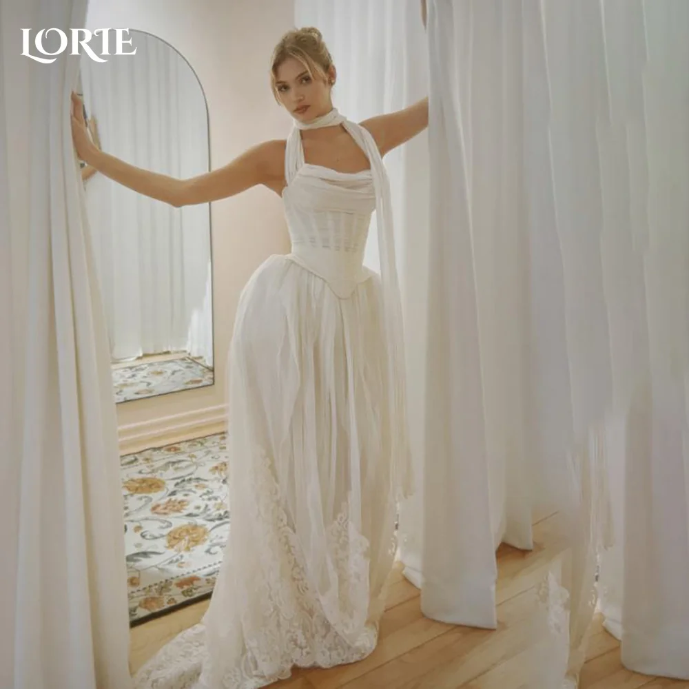 

LORIE Lace Vintage Wedding Dresses Applique Detachable Strapless Bobycon Backless Mermaid Bridal Gown Customized Party Dresses