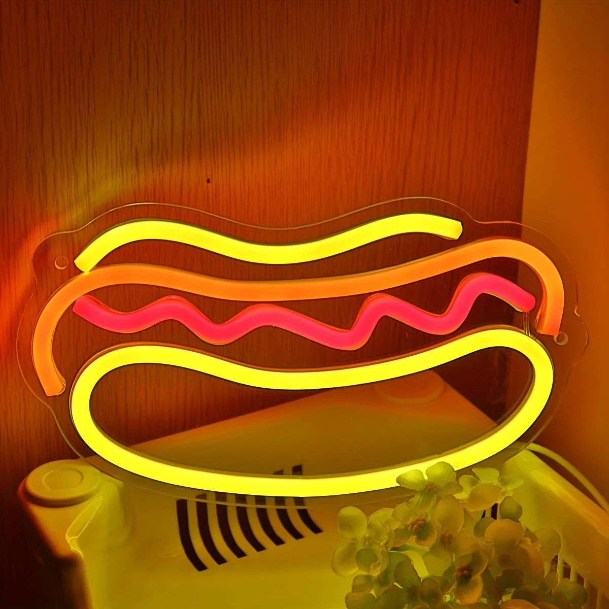 Hot Dog 5V LED Neon Sign Restaurant Fast Food Shop Night Lamp Neon Light Kitchen Kid Room Dinner Party Decoration