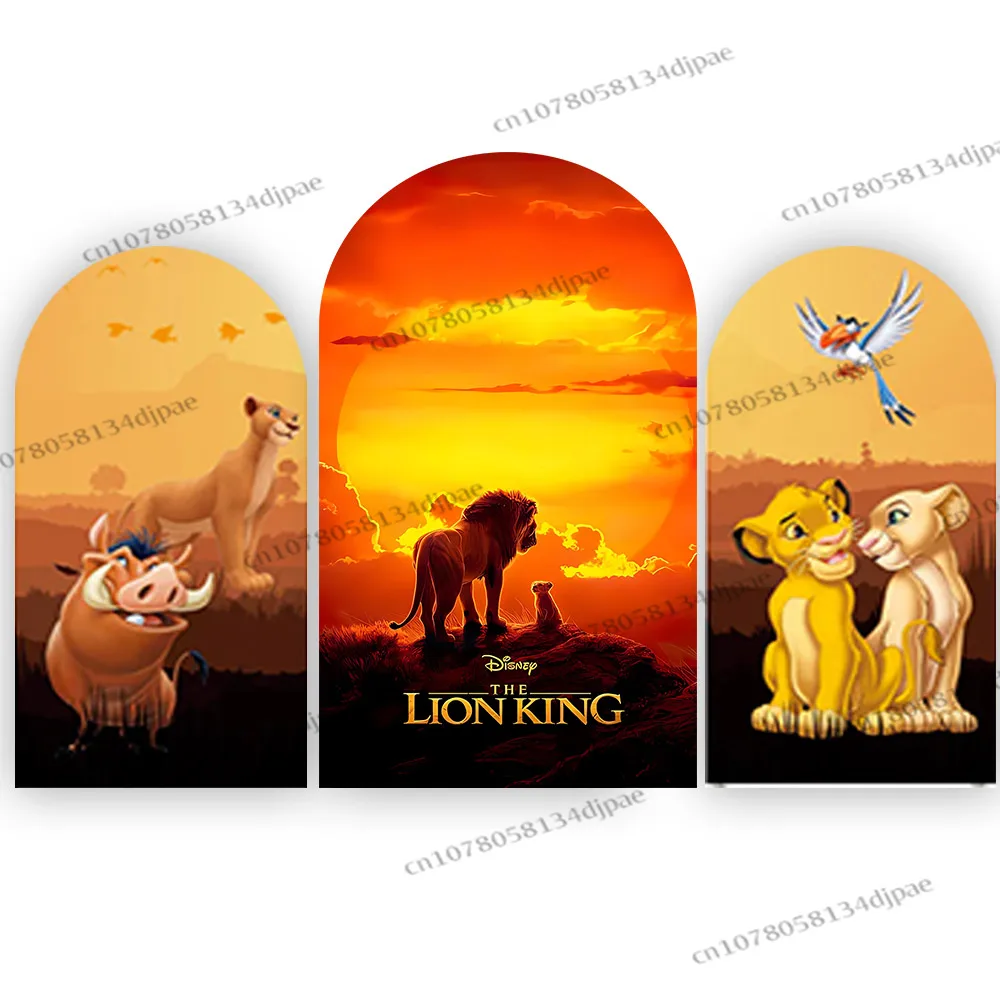 خلفية قوس حفلة الأسد الملك هاكونا ماتاتا بوي زينة خلفية عيد الميلاد غطاء أصفر سيمبا استحمام الطفل راية الدعائم #5