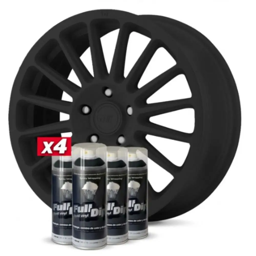 FULLDIP PACK 4 SPRAYS black matte rims FULL DIP liquid vinyl