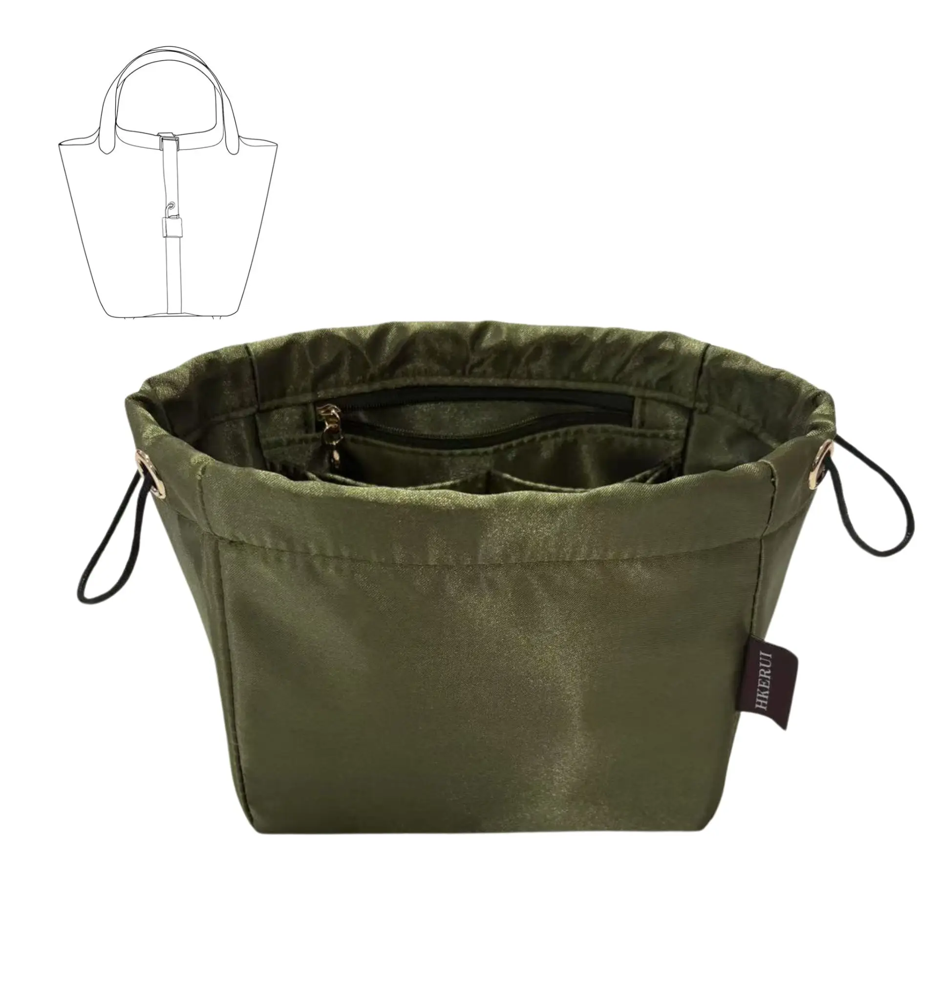 Purse Organizer Picotin 18/22/26 Insert Bag Silky Smooth, Silk, Luxury Handbag Lightweight Tote in Bag Shapers and Silk Touch