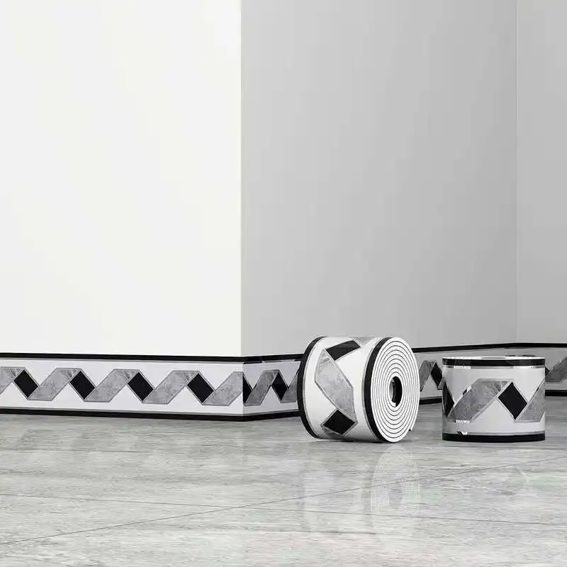 لوح تنورة ذاتي اللصق على شكل لفات ورق حائط مقاوم للماء والزيت لغرفة المعيشة والحمام والمطبخ والديكور المنزلي ضروري #2