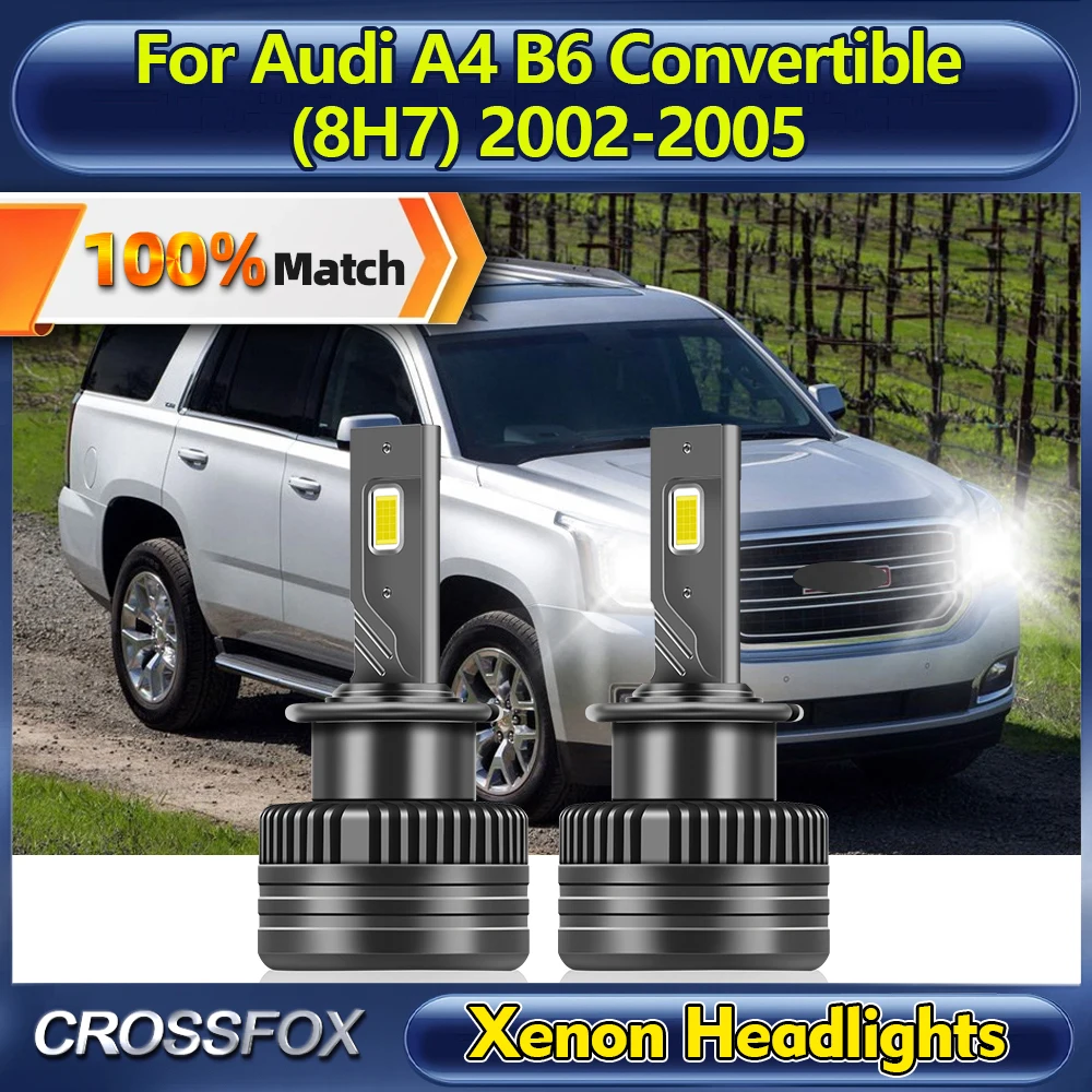 120W HID Xenon Car Headlight Bulbs 25000LM Auto Headlamp 12V 6000K For Audi A4 B6 Convertible (8H7) 2002 2003 2004 2005