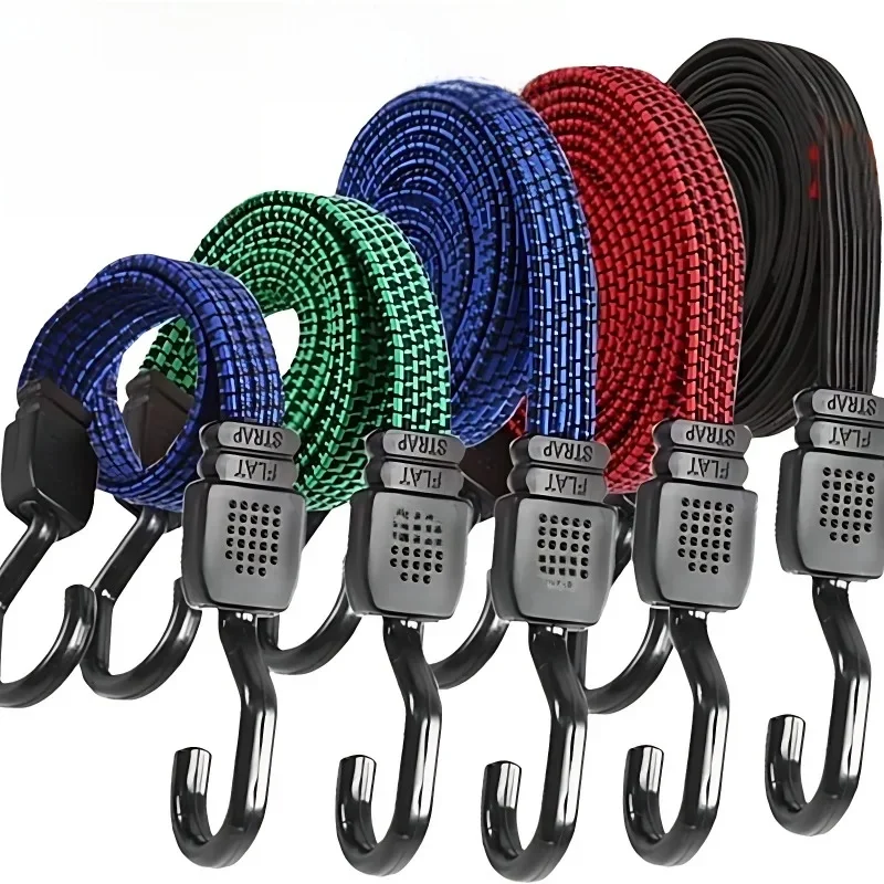 AliExpress NONE New Elastics Rubber Luggage Rope Cord Hooks Bikes Rope Tie Bicycle Luggage Roof Rack Strap Fixed Band Hook Car Accessories