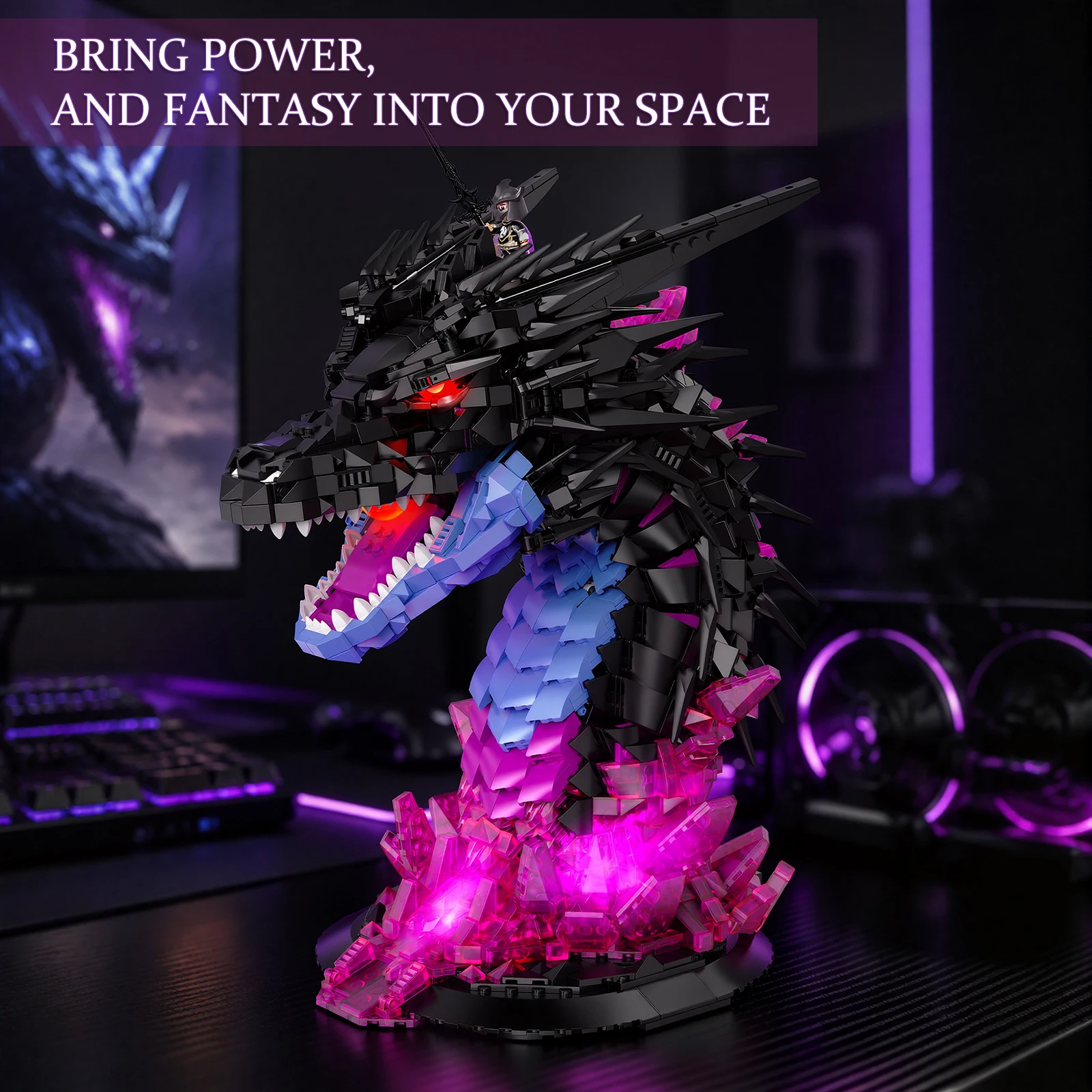 LED Shadow Dragon Head Building Set — product detail 5