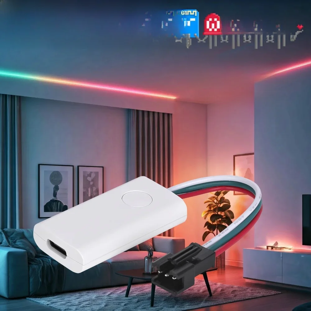 IoTorero WLED Slim Type C USB Adresowalny kontroler taśmowy Przenośny Współpracuje z Power Bank — zdjęcie produktu 6