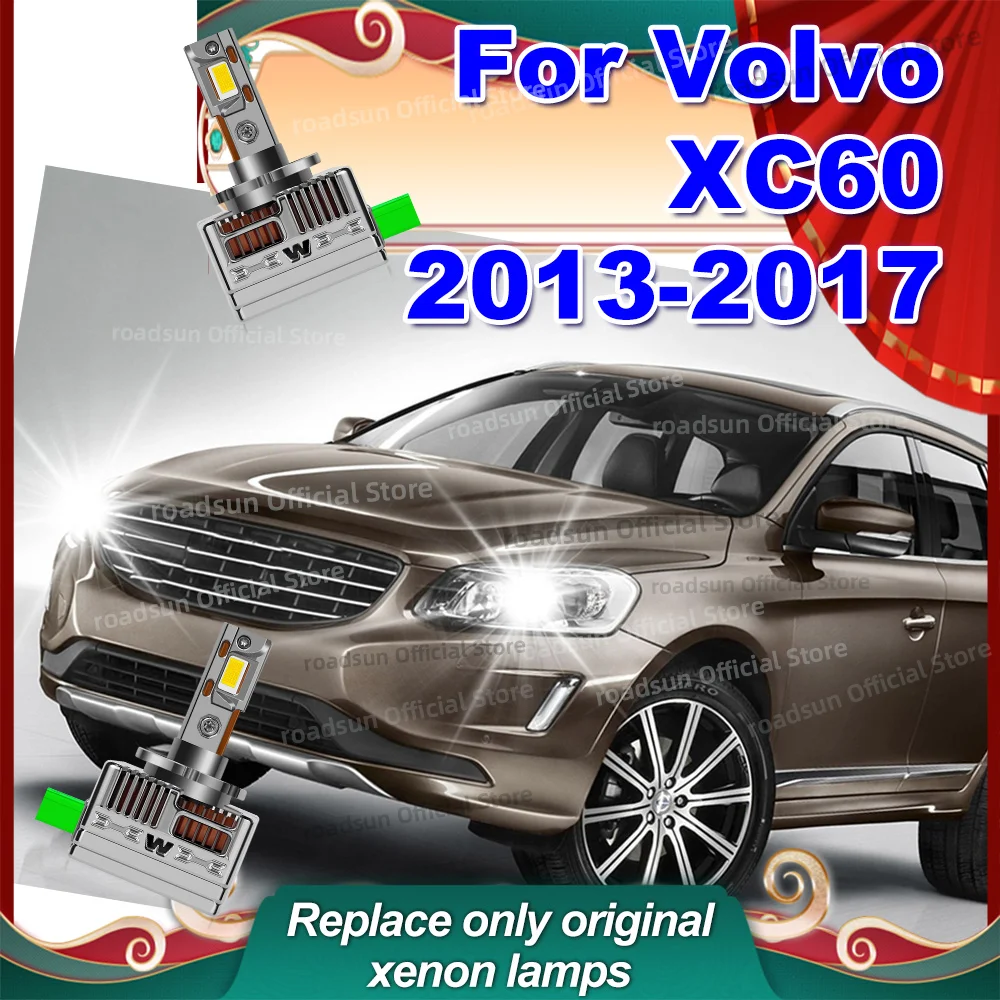 

2Pcs LED Headlight Bulb HID Xenon Upgrade Kits 1:! Plug and Play 6000K For Volvo XC60 2013 2014 2015 2016 2017