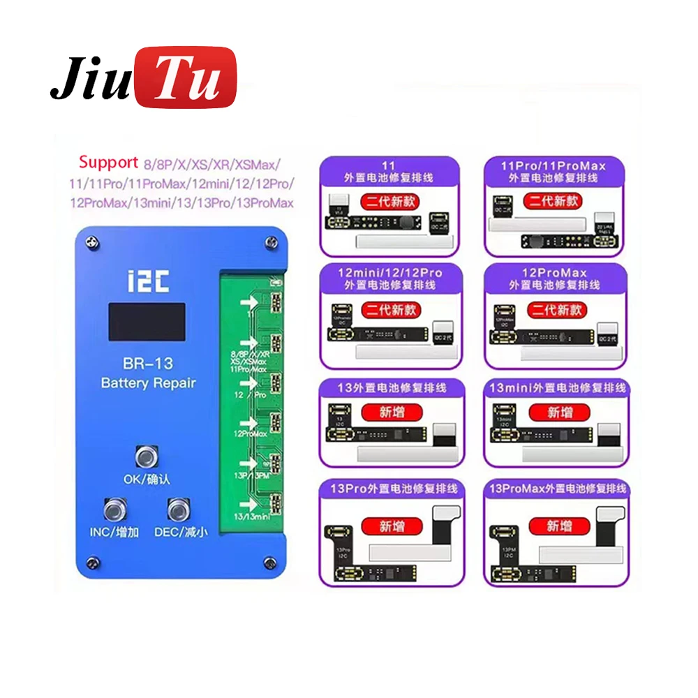 

i2C BR-13 Battery Data Corrector Battery Repair Flex cable 100% Fix Non-Genuine Battery Warning Error for iPhone 11-13Pro Max